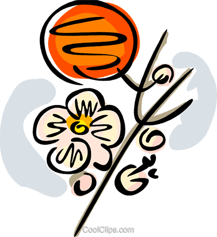 Orange Blossoms Royalty Free Vector Clip Art Illustration - Orange Blossoms Royalty Free Vector Clip Art Illustration (440x480)