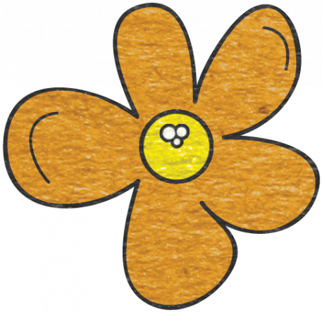 Orange Flower Doodle 2 Graphic By Janet Scott - Orange Flower Doodle 2 Graphic By Janet Scott (456x456)