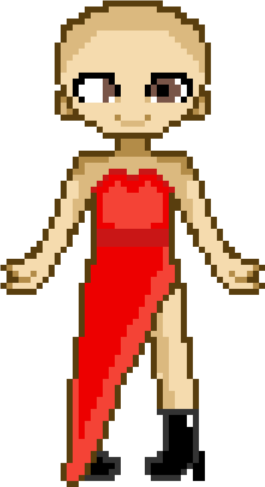 Red Dress Girl - Grid Aphmau Pixel Art (1200x1200)