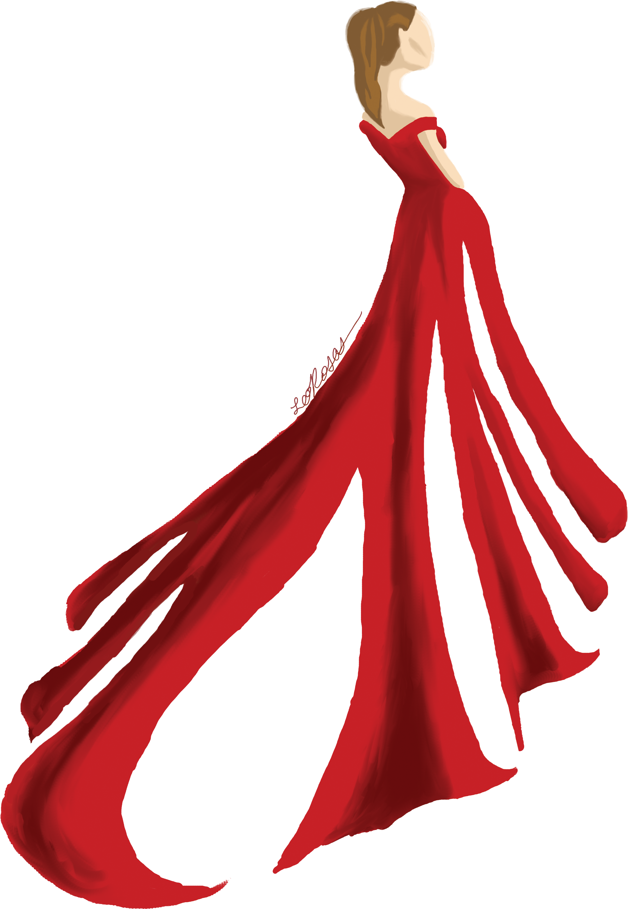 Alpha Phi's Red Dress Gala - Illustration - (2865x4127) Png Clipart...