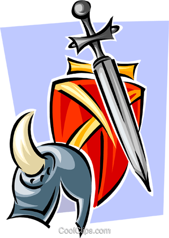 Medieval Weaponry Royalty Free Vector Clip Art Illustration - Cartoon (342x480)