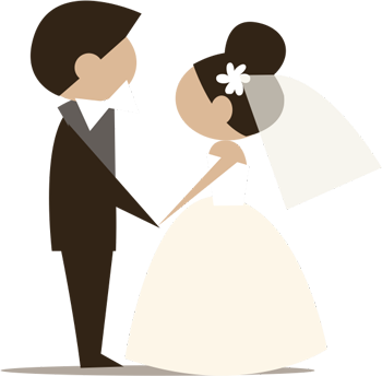 About Us - Couple Wedding Reception Clipart (350x344)