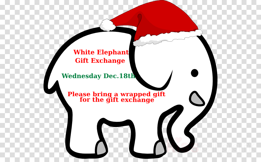 White Elephant Gift Clipart Santa Claus White Elephant - Logo Beauty Salon Free (900x560)