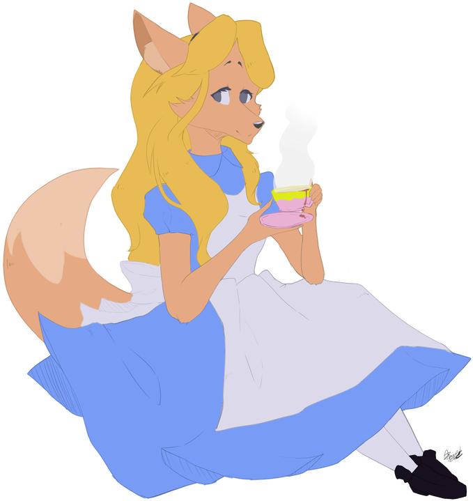 Alice In The Wonderland Wolf Version By Niji-yt - Illustration (921x867)