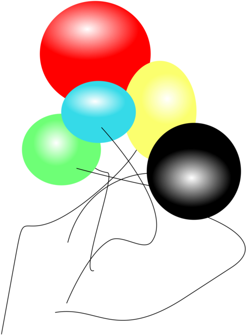 Balloon Beach Ball Rubik's Cube Ellipsis - Balloon (500x750)