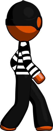 Orange Thief Man Walking Right Side View - Orange Thief Man Walking Right Side View (226x550)
