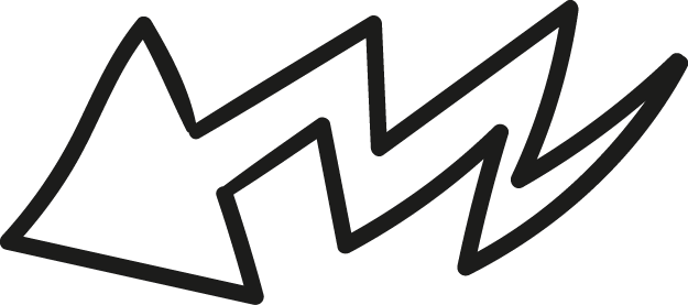 Left Arrow White Zigzag Tail Doodle - Left Arrow White Zigzag Tail Doodle (625x277)