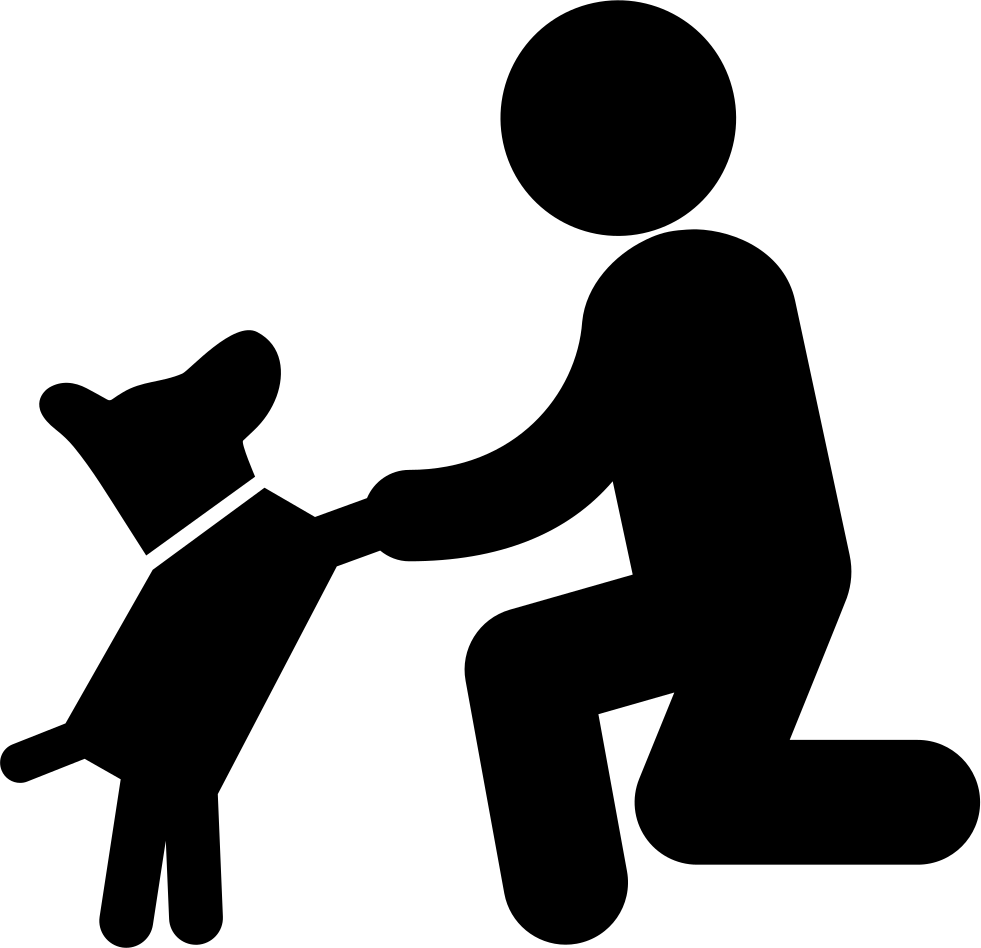 Pets Clipart Human Animal - Dog And Human Icon (981x948)