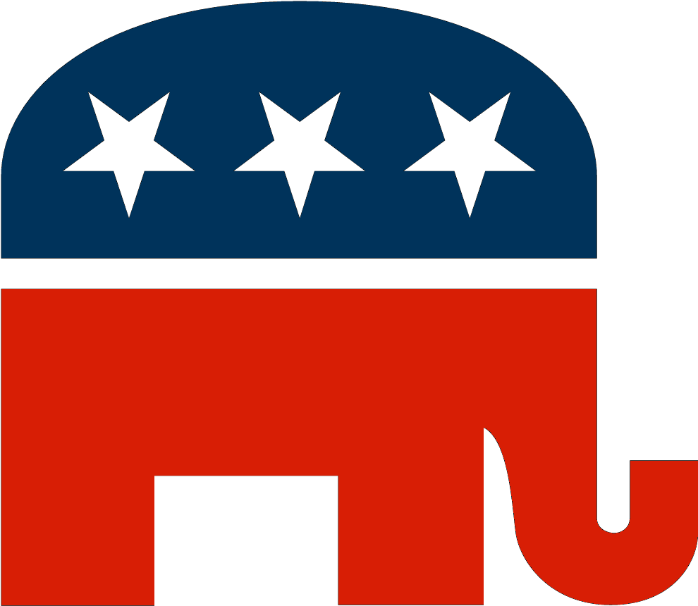 Republican Elephant Black Background (999x869)