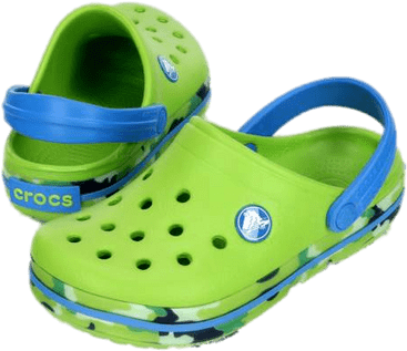 Crocs Green And Blue Clogs - Crocs (400x400)