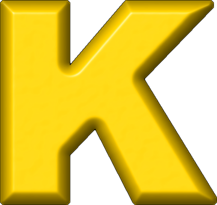 Letter Clipart Yellow - Yellow Alphabet Letters K (424x400)