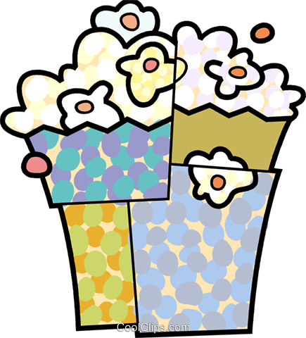 Overflowing Bag Of Popcorn Royalty Free Vector Clip - Overflowing Bag Of Popcorn Royalty Free Vector Clip (435x480)
