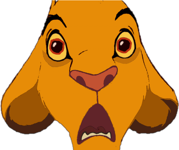 The Lion King Clipart Transparent - Shocked Simba (640x480)