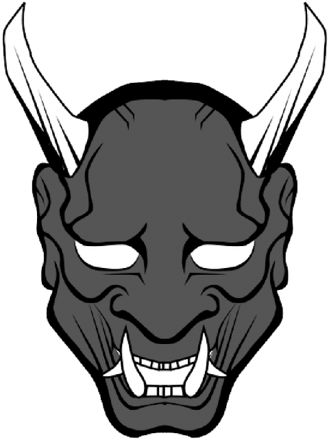 Free Png Download Japan Coloring Book - Oni Mask Png (480x642)
