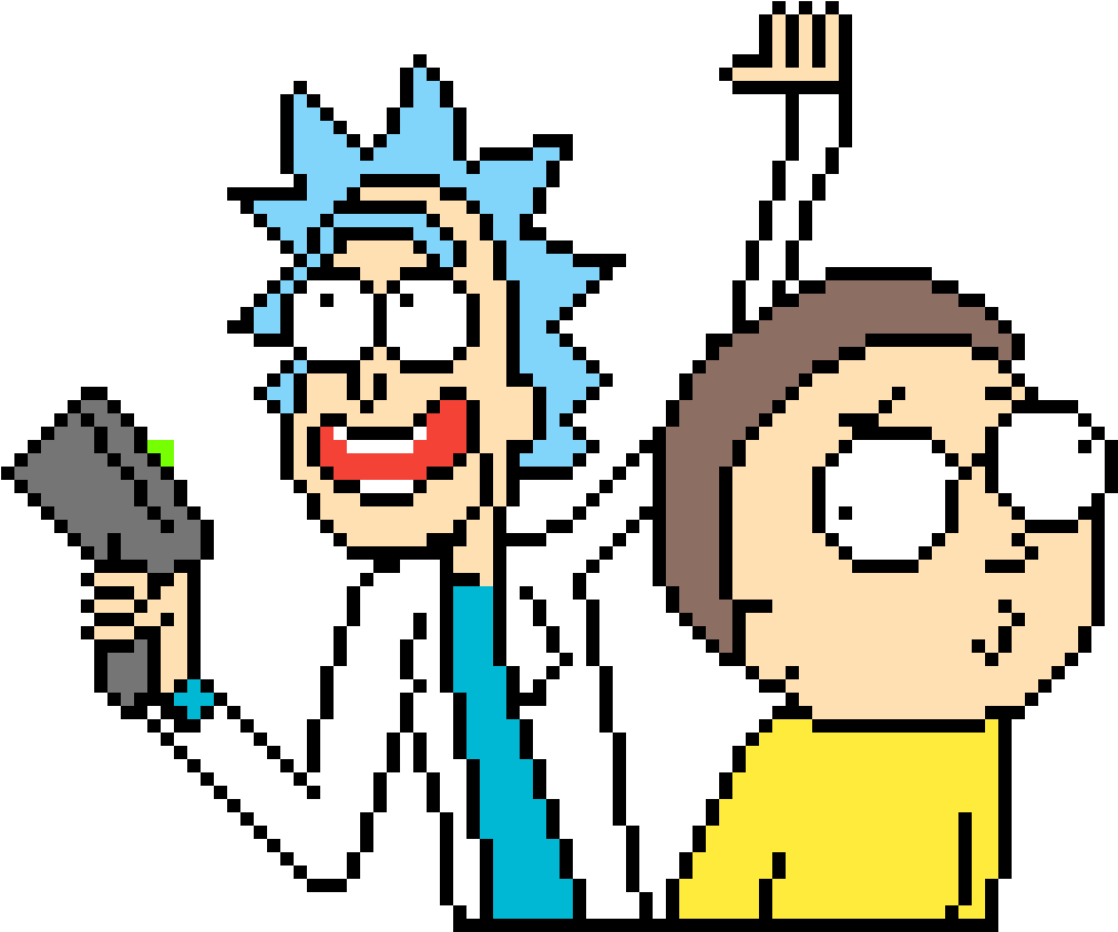 Rick And Morty Cross Stitch - Rick And Morty Pixel Art (1009x841)