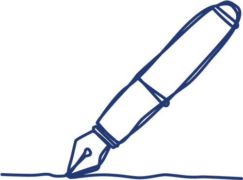 Line Drawing Of Pen (500x500)