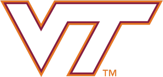 Athletics Vt Logo White With Orange-maroon Outline - Virginia Polytechnic Institute And State University (800x800)