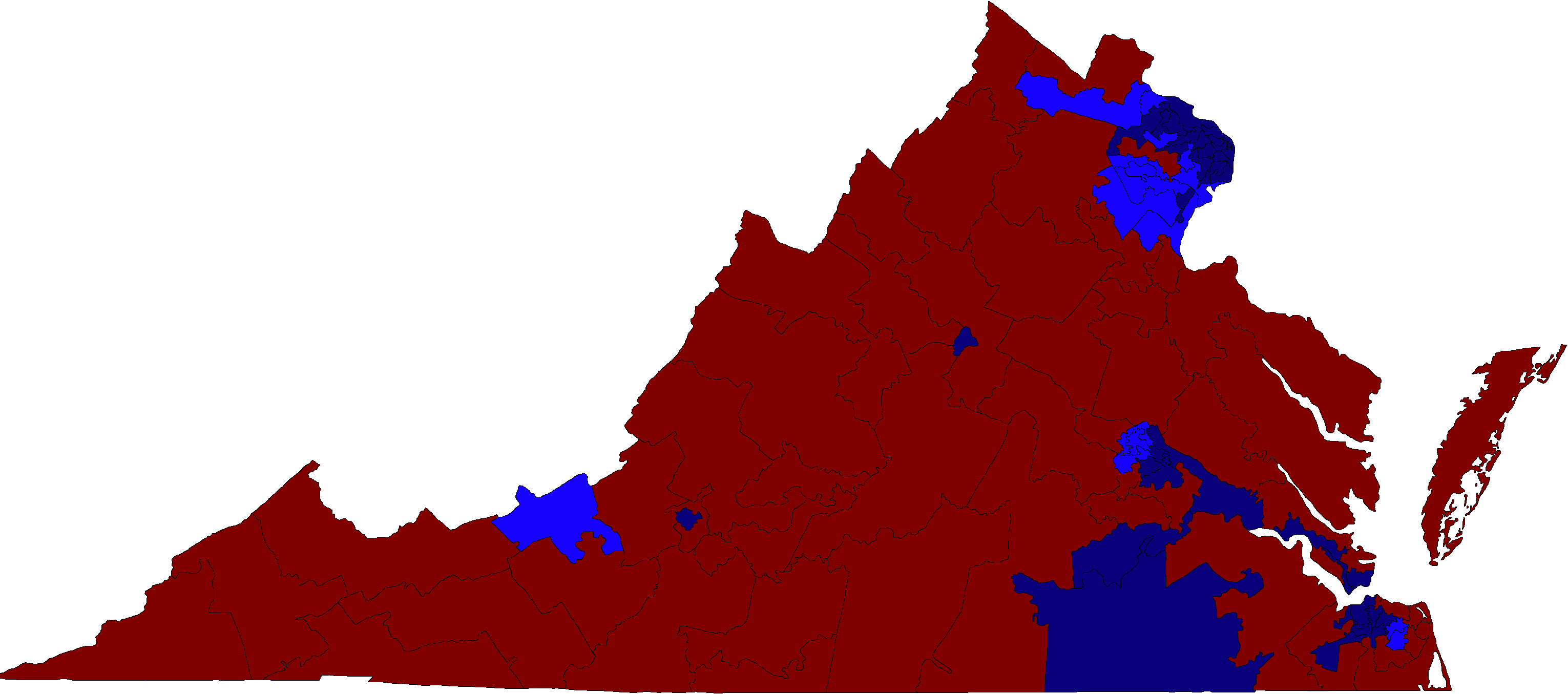 Banner Free Library File House Of Delegates Election - Virginia Election Results 2018 Map (3061x1355)