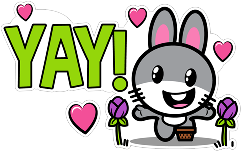 Viber Sticker «yippie Yeah Yeah» - Cartoon (490x317)