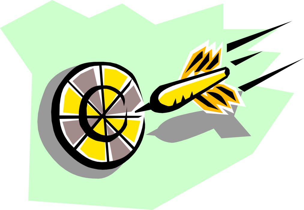 Vector Illustration Of Traditional Pub Game Dartboard - Graphic Design (1013x700)