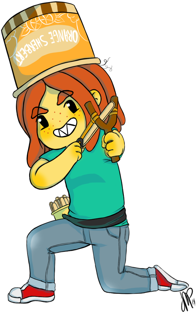 Orange Sherbet Ice Cream Warrior Go By Pomp A Doodles - Cartoon (778x1028)