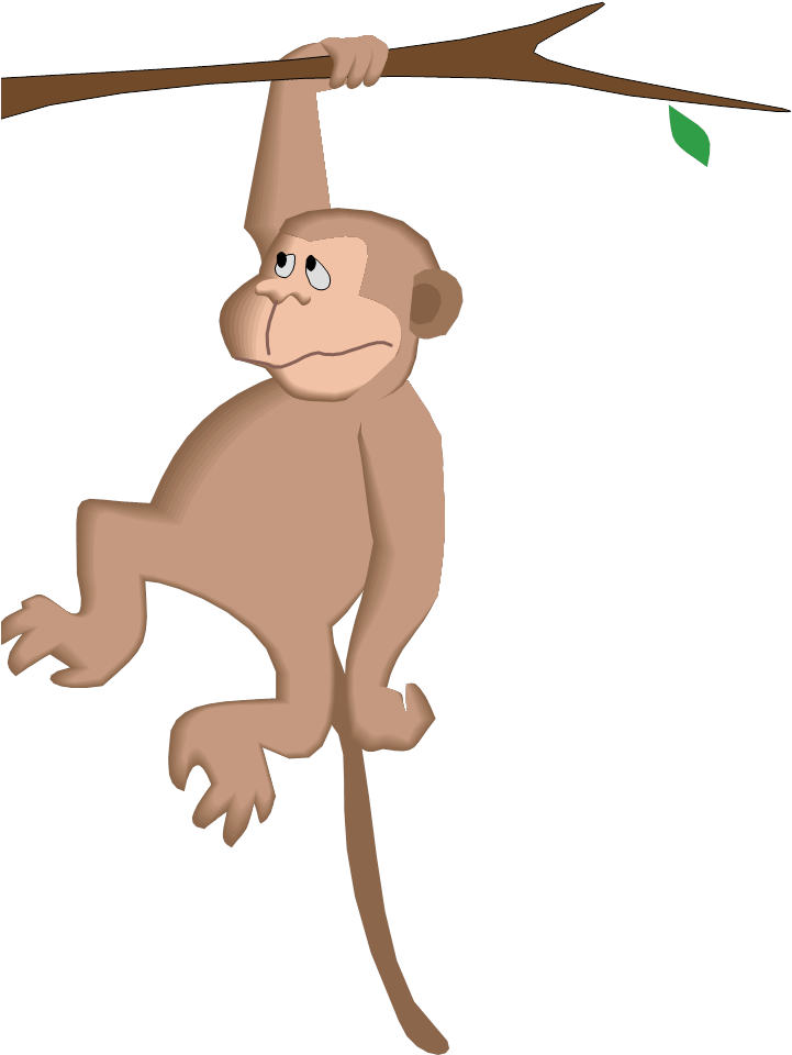 As You Say The Rhyme Let The Alligator Eat A Monkey - Monkey Hanging From Tree Cartoon (766x999)