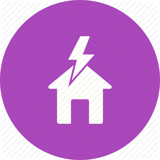 Lightning Svg Violet - Circle (512x512)