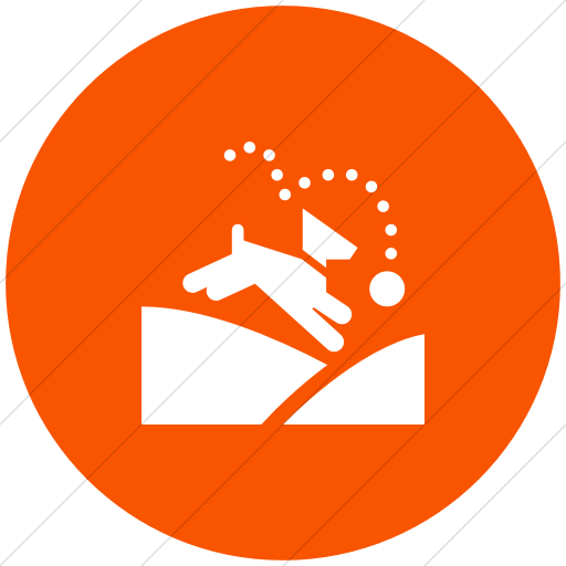 Iconathon Dog Park Icon Flat Circle White On Orange - Circle (512x512)