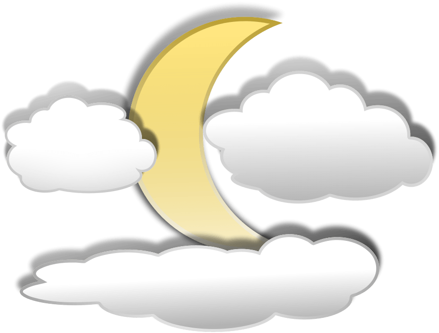 Moon Pictures Clip Art - Cloudy Moon Clipart (900x683)