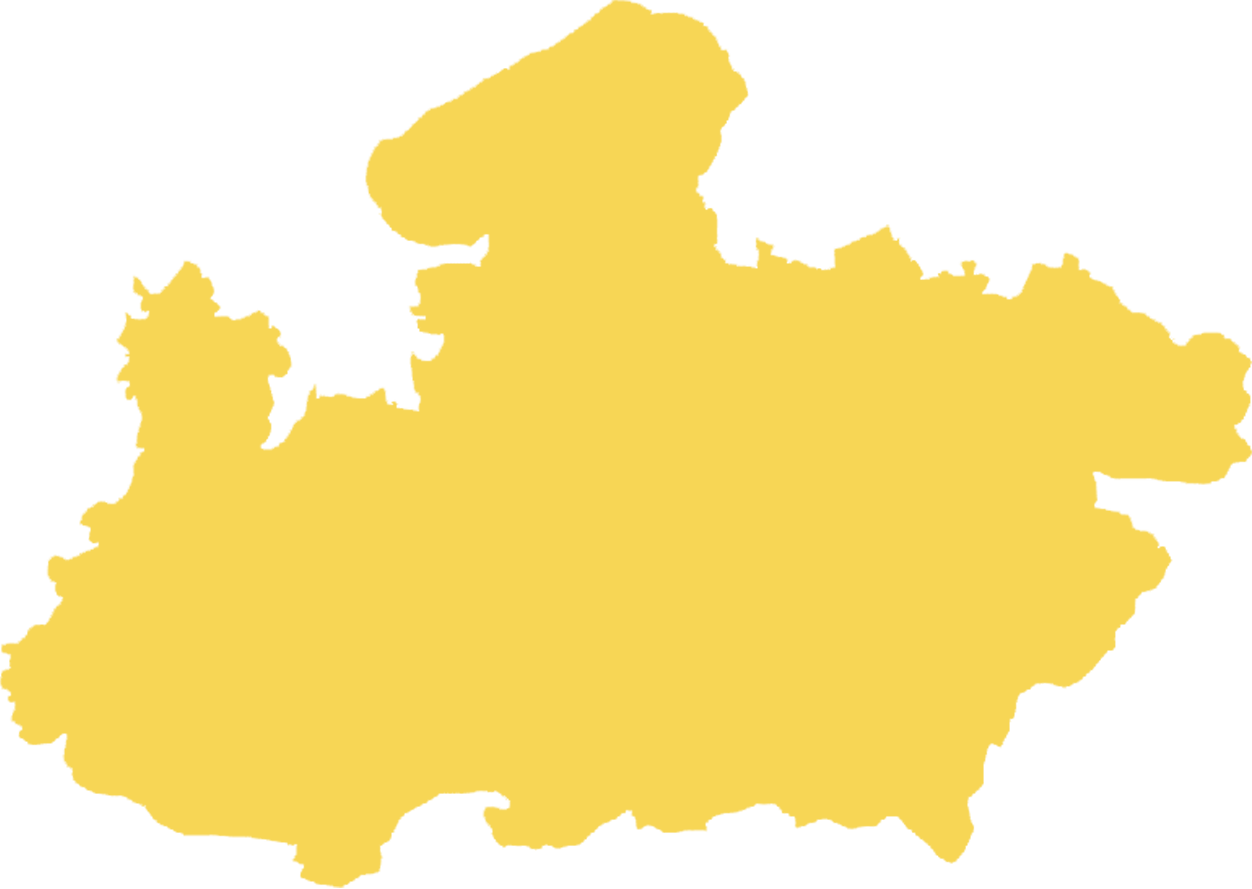Home Of Medieval Architecture - Madhya Pradesh Map Png (1252x889)