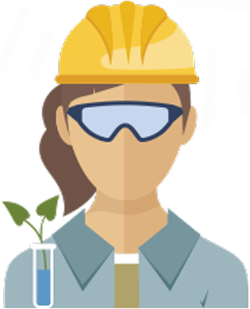 Female Science Worker Icon - Cartoon (360x460)