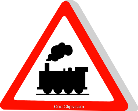 Eu Traffic Sign, Train Crossing Royalty Free Vector - Train Sign (480x386)