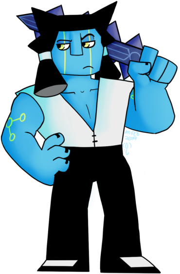 Strong Man - Cartoon (400x567)