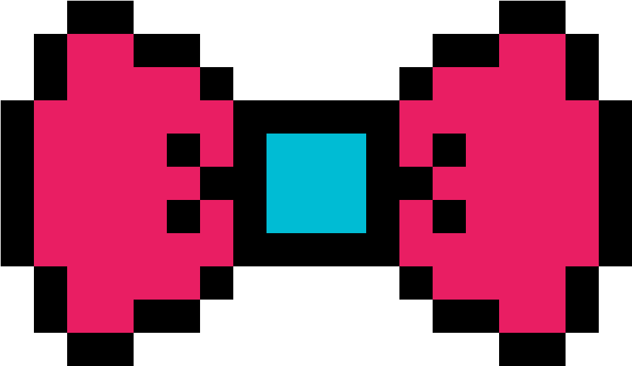 Transparent Pink Bow - Pixel Art Bow Tie (1200x1200)