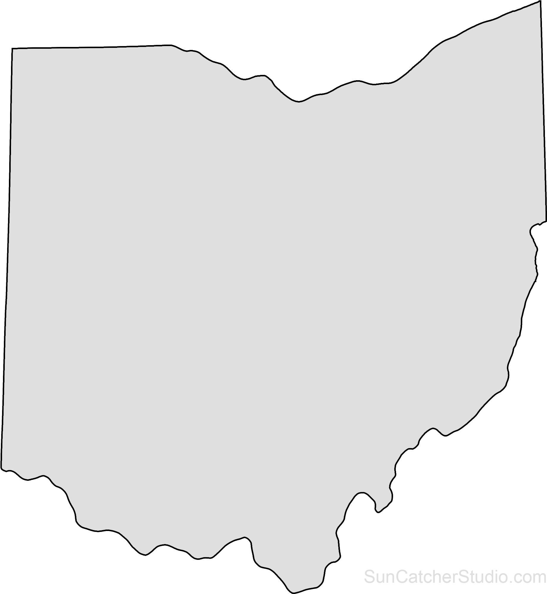 Ohio Map Outline Png Shape State Stencil Clip Art Scroll - Vote 2018 Ohio (1841x1999)