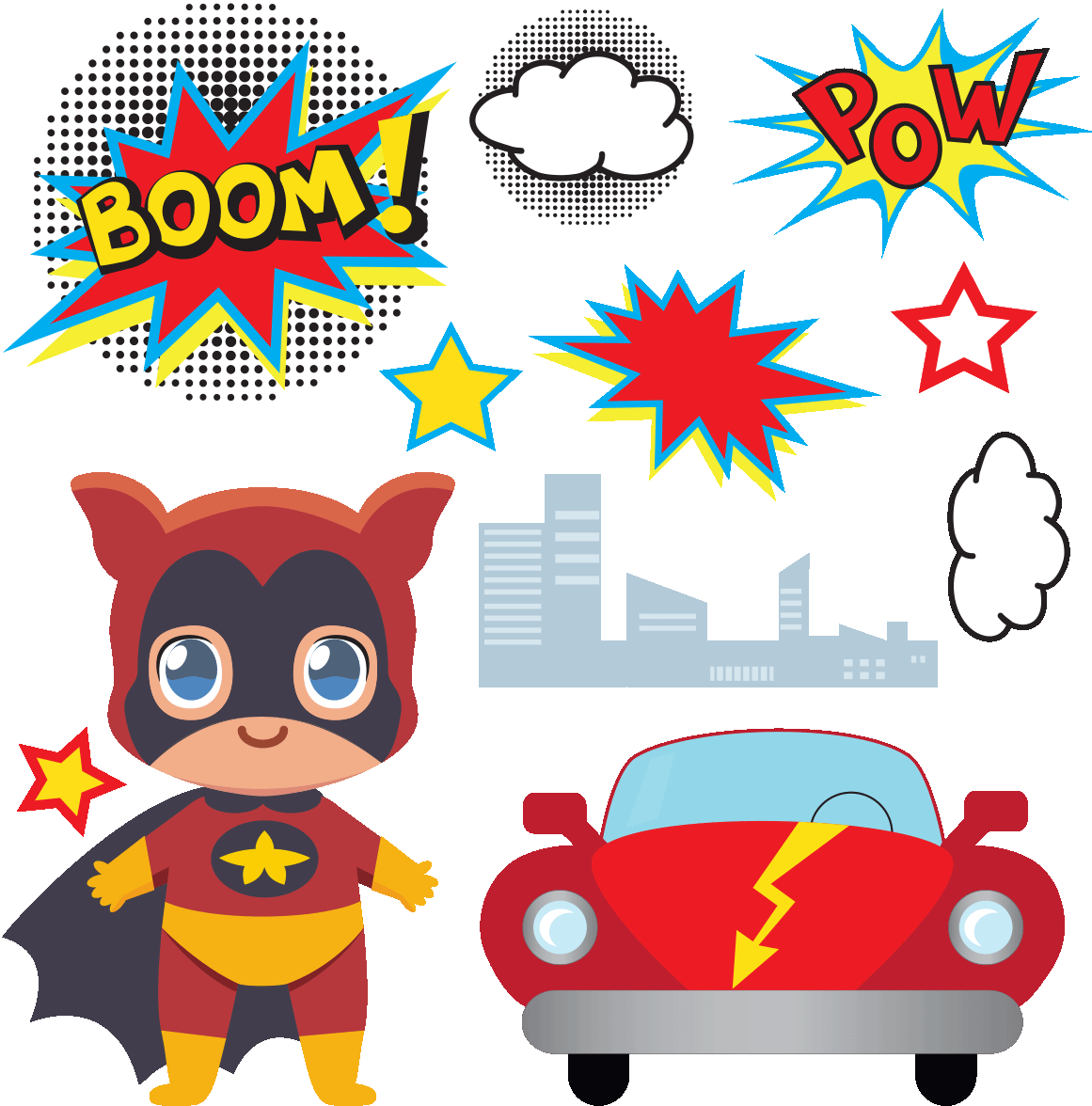 Sticker Garcon Super Heros Ambiance Sticker Col Sand - Cartoon (1200x1200)