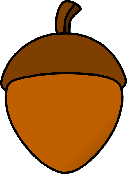 Acorn With Cap Clip Art At Clker Com Vector Clip Art - Pink Acorn (438x599)