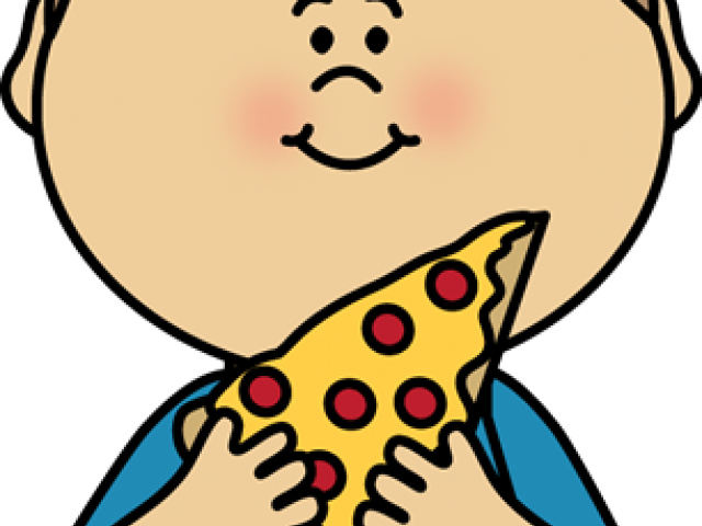 Eating Clipart Pizza - Cartoon Girl Eating Pizza (640x480)