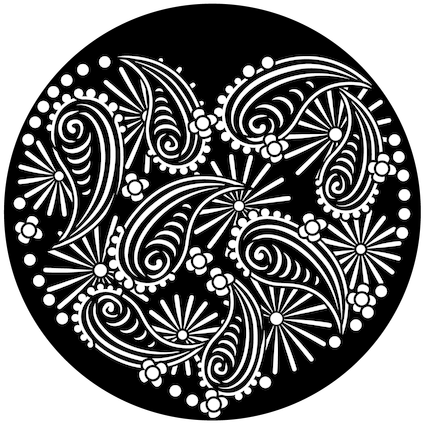 Apollo Design Me-9093 Paisley Heart Steel Pattern - Assiette Noir Et Blanc (500x500)
