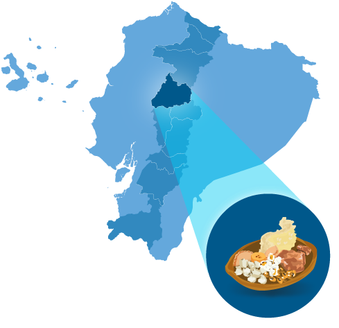 Its Main Ingredient The Pig, Whose Meat Is Fried After - Ecuador Vector (500x500)