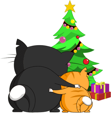 Silly Darn Cat Messages Sticker-6 - Christmas Tree (408x408)