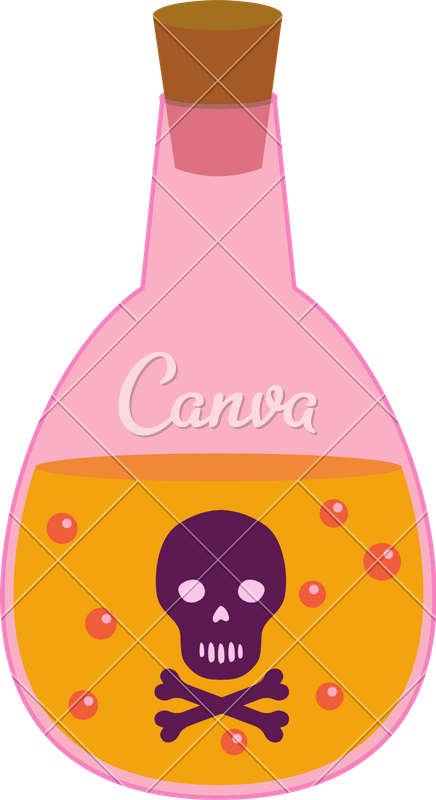 Potion Bottle With Poison For Halloween - Glass Bottle (436x800)