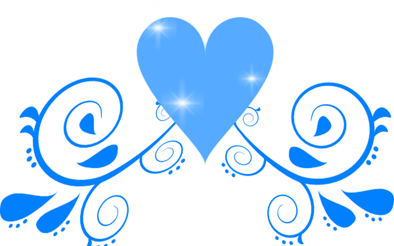 Blue Heart Swirl Clip Art At Clkercom Vector Clip Art - Wedding Clip Art Blue (1368x855)