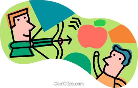 Shooting An Apple With Bow And Arrow Royalty Free Vector - Shooting An Apple With Bow And Arrow Royalty Free Vector (480x306)
