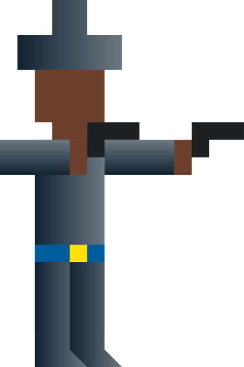 Firearm Cowboy Action Shooting Western - Pixel Art With Guns Transparent Background (500x750)