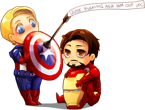 Sekra Superhusbands Hawkeye Art Superhusbands Art Funny - Stony Avengers Chibi (500x470)
