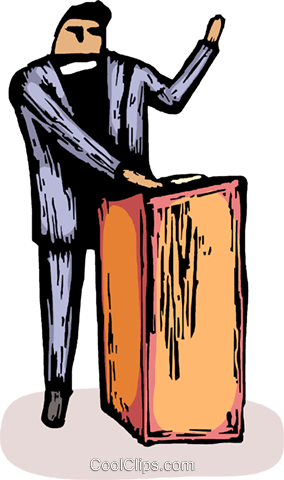Priest Standing At A Pulpit Preaching Royalty Free - Illustration (284x480)