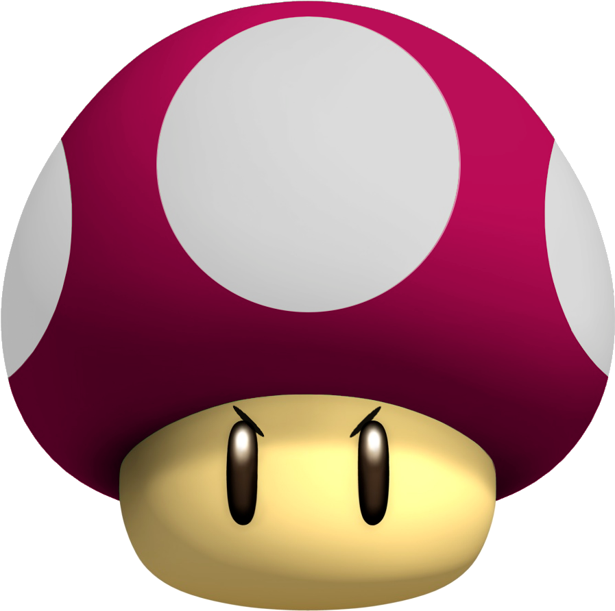 Mushroom Clipart Nintendo - Poison Mushroom Super Mario (1024x1024)