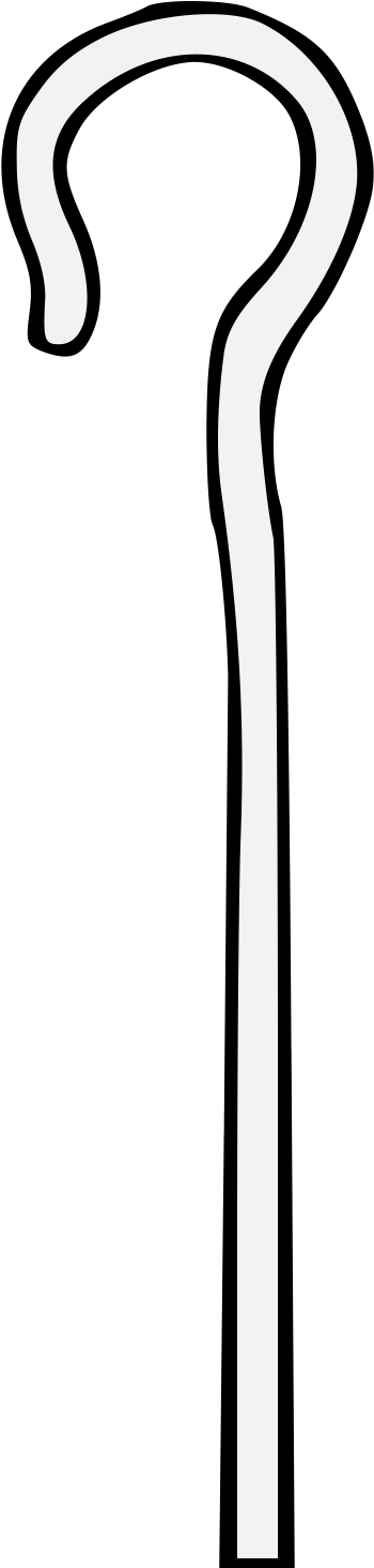 Hook Clipart Shepards - Shepherd Staff Clipart Black And White (379x1462)