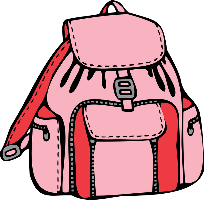 Open Backpack Clipart - Bag Drawing Png (670x655)